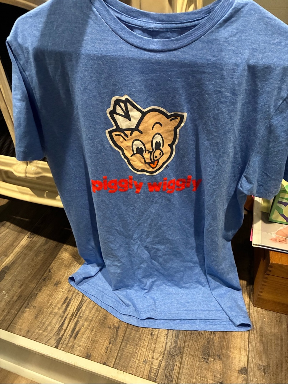 Piggly Wiggly Vintage Logo Tee - Blue with Red Text